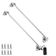 12 inch Stainless Steel 304 Heavy Duty Cabin Hook and Eye Lock for Shed 2PCS, Gate or Garage Door - CASKIE