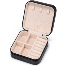 Travel Jewelry Box Black Portable Organizer for Earrings