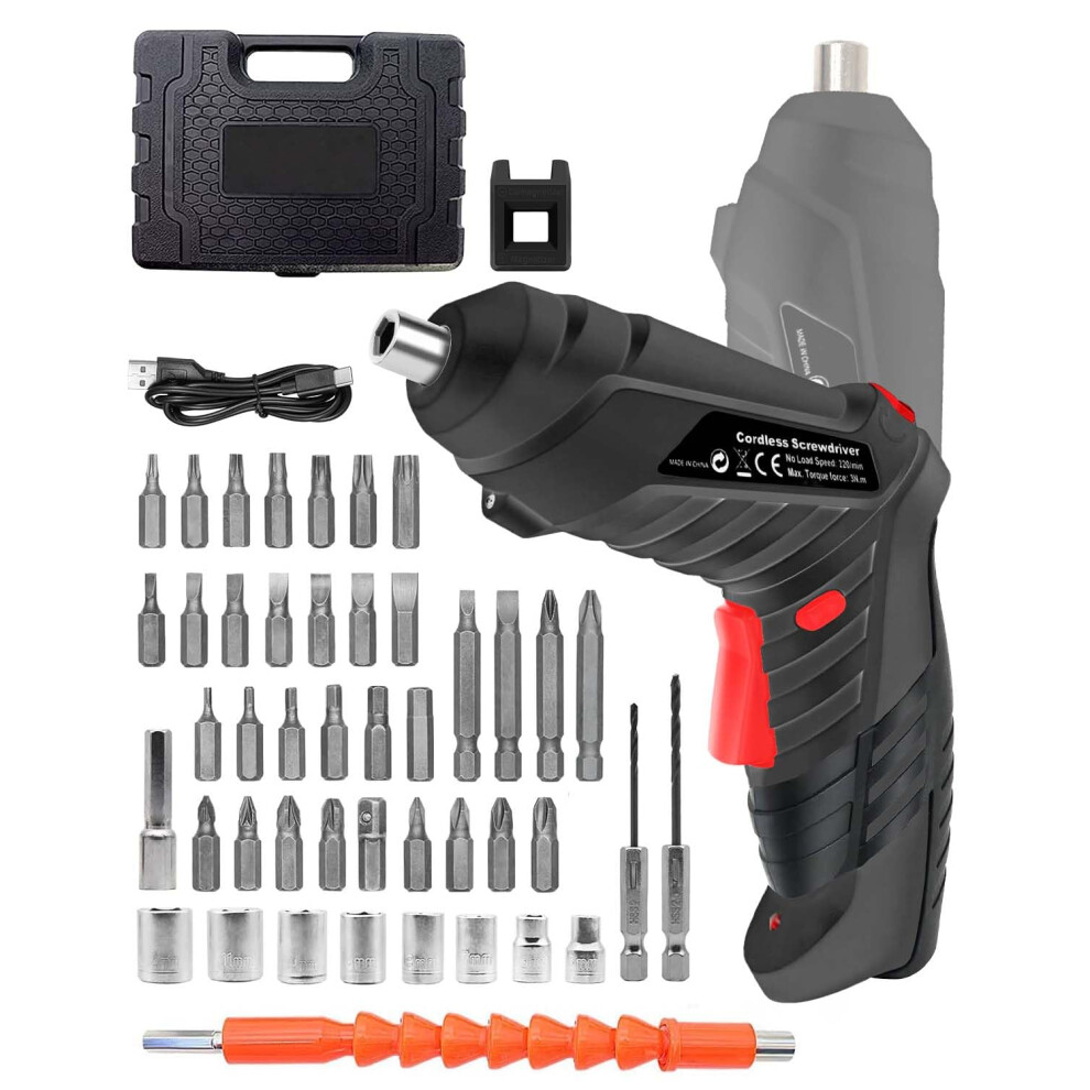 Kalahol 50 Piece Electric Screwdrivers Cordless, 1300Mah Cordless Screwdriver Rechargeable, 3.6V Rotatable 90 Degrees Electric Screwdriver Set For Ho 5003763963624