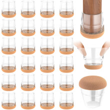 yomanta Chair Leg Floor Protectors 24PCS,Silicone Felt Furniture Leg Cover,Furniture Feet Protectors Pads,Protect Floors from Scratches,Reduce