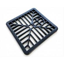 Black square Drain Cover - (6" x 6") Plastic Outdoor Drain Cover To Stop Leaves and Debris, Gully Grid