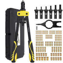 Proster Rivet Nut Gun 14" Rivet Nut Tool with 150Pcs M3 M4 M5 M6 M8 M10 Rivet Nuts 6Pcs Metric Mandrels Heavy Duty Hand RIV Nut Gun Thread Setter Kit