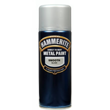 Hammerite Direct to Rust Metal Paint Aerosol Smooth Silver Finish 400ML