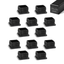 moinkerin Plastic End Caps 20x20mm Square Box Section End Caps for Metal Tube, Chairs, Tables, Shelves Square Plastic Bungs 12 Pcs