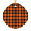 Black and orange gingham Christmas tree ornament ceramic 1 1