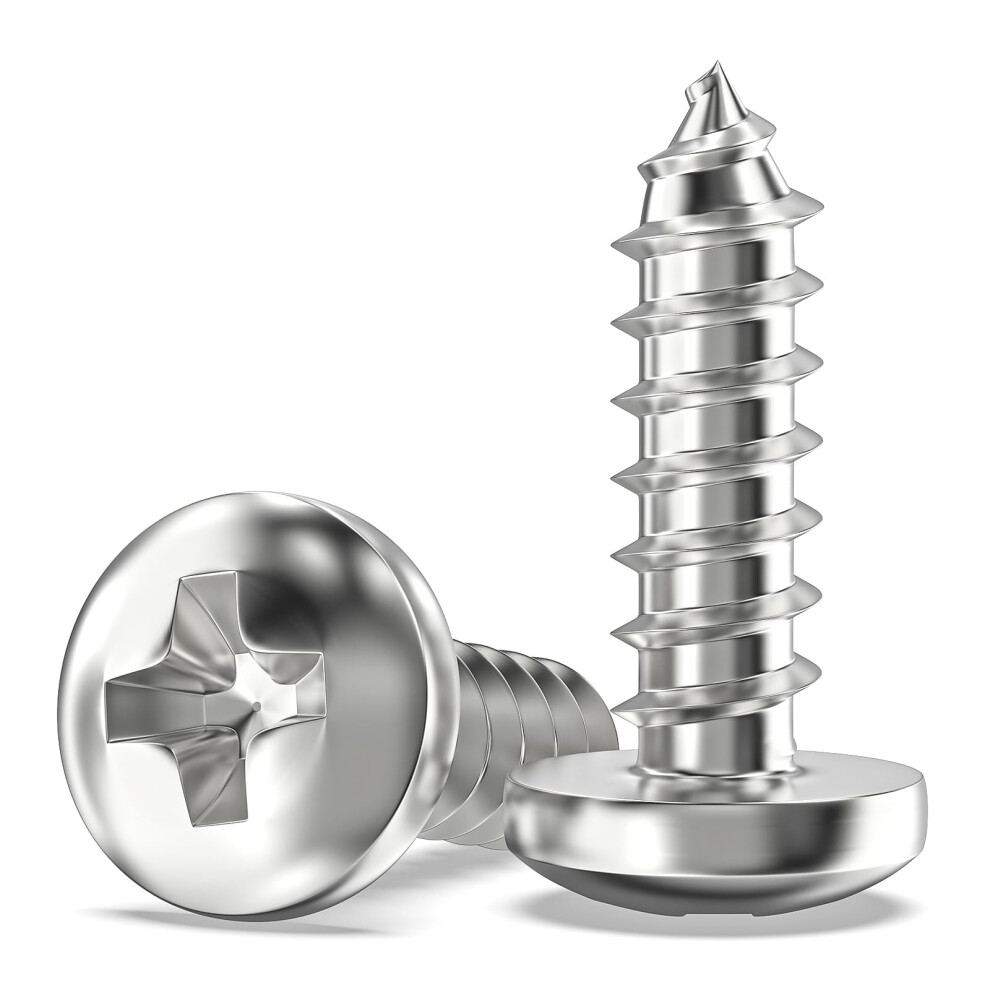 Valorada 50Pcs M6 Screws For Wood, Metal, Plastic, M6 X 20Mm Button Head Self Tapping Screws, Phillips Drive, 304 Stainless Steel, Full Thread 5006235944350