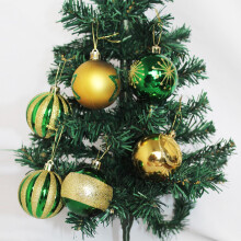 Bocqde Christmas tree ornaments set 16 pcs 6 cm gold green
