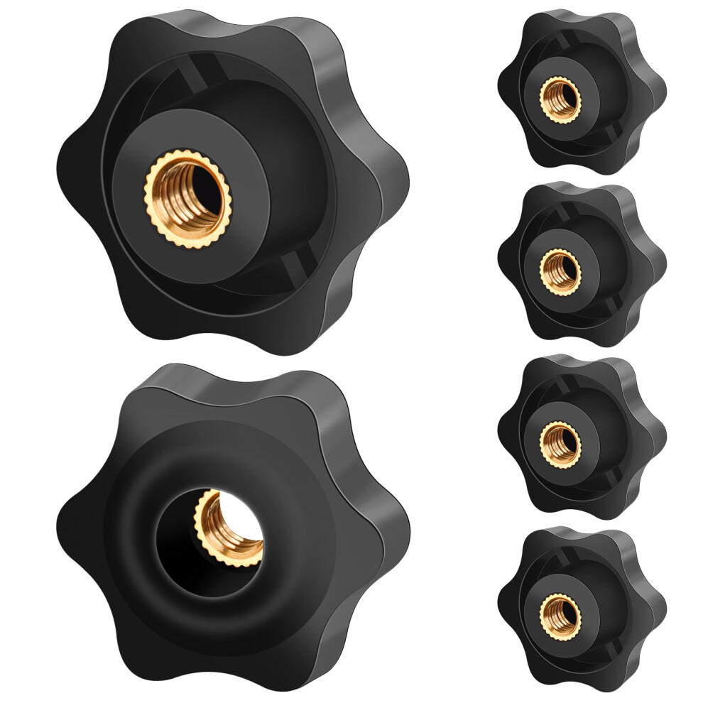 Caianwin M8 Clamping Nuts 6Pcs Knob Grip Screw,Plastic Star Nuts For Machines And Systems, Furniture, Machine Tools, Fitness Equipment 5003152823300
