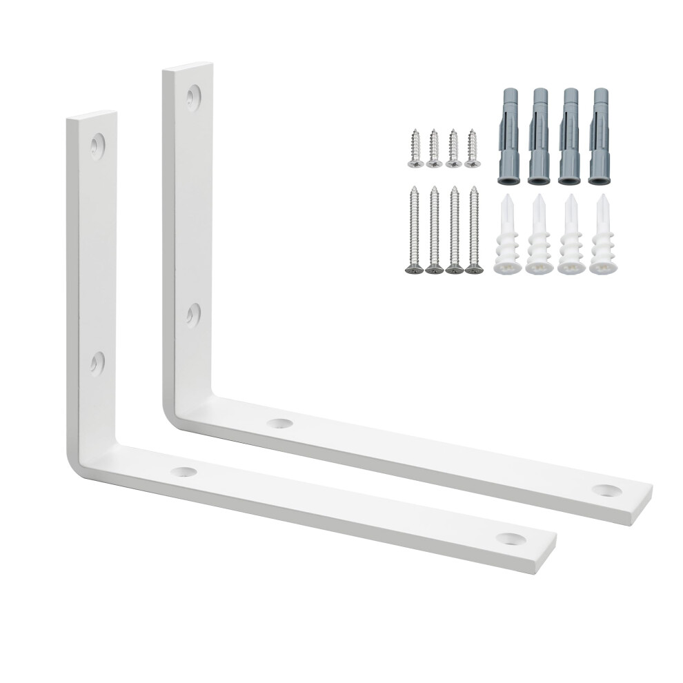 Sayayo White Shelf Brackets Heavy Duty 5Mm Thick, Metal Angle Brackets L Shape For Shelves, Wooden Shelf Bracket & Supports Wall Hanging Corner Brace 5000652212092