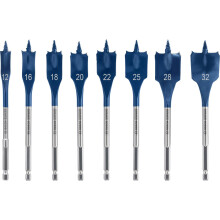 Bosch 8x EXPERT Self Cut Speed Spade Drill Bit Set (for Softwood, Particleboard, Ø 12,0, 16,0, 18,0, 20,0, 22,0, 25,0, 28,0, 32,0 mm, Professional Ac