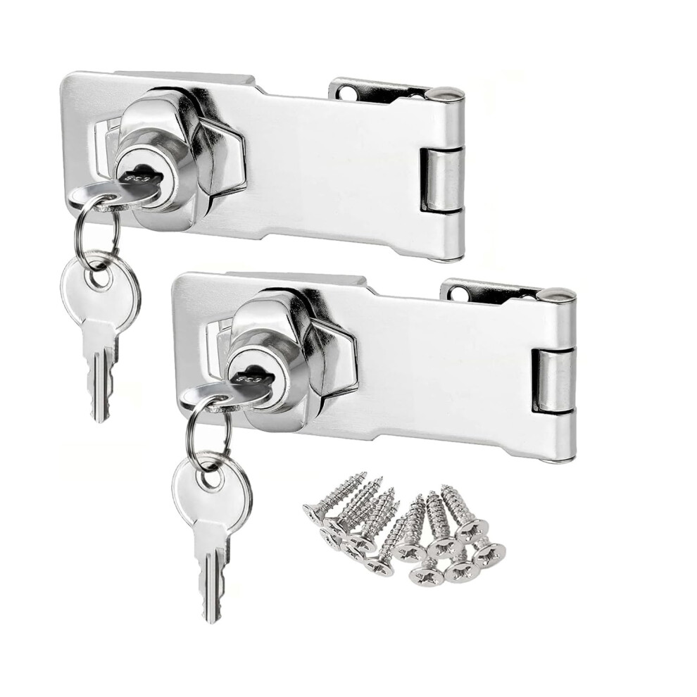 Litensh Keyed Hasp Lock Right Angle 90 Degrees Lock Hasp Twist Knob Keyed Locking Hasp Shed Locks Door Clasp Door Bolt Latch Buckle Hasp With Padlock 5005374518026