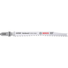 Bosch Professional 5x Expert ‘Hardwood 2-Side Clean’ T 308 BF Jigsaw Blade (for Plastic coated boards, Multiplex board, Length 117 mm, Accessories