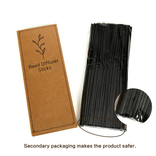 Reed Diffuser Sticks,19 cm Natural Rattan Wood Sticks,Diffuser Refills,Essential Oil Aroma Diffuser Replacements Sticks for Home,Office (Black Colour 2
