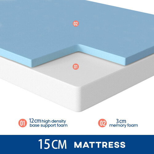 Gwydre Tri-fold 190 * 135 * 15cm Double Memory Foam Mattress 2