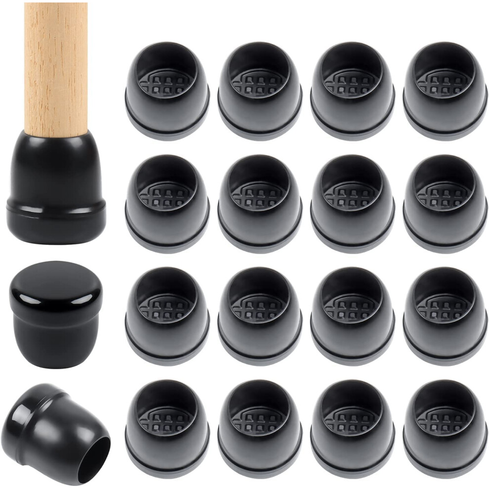 Ezprotekt Chair Leg Covers, 16Pcs Small Black Silicone Floor Protectors, 0.75 Inch Glides Carpet, Furniture Sliders & Thermo-Plastic-Elastomer Combin 5002313816809