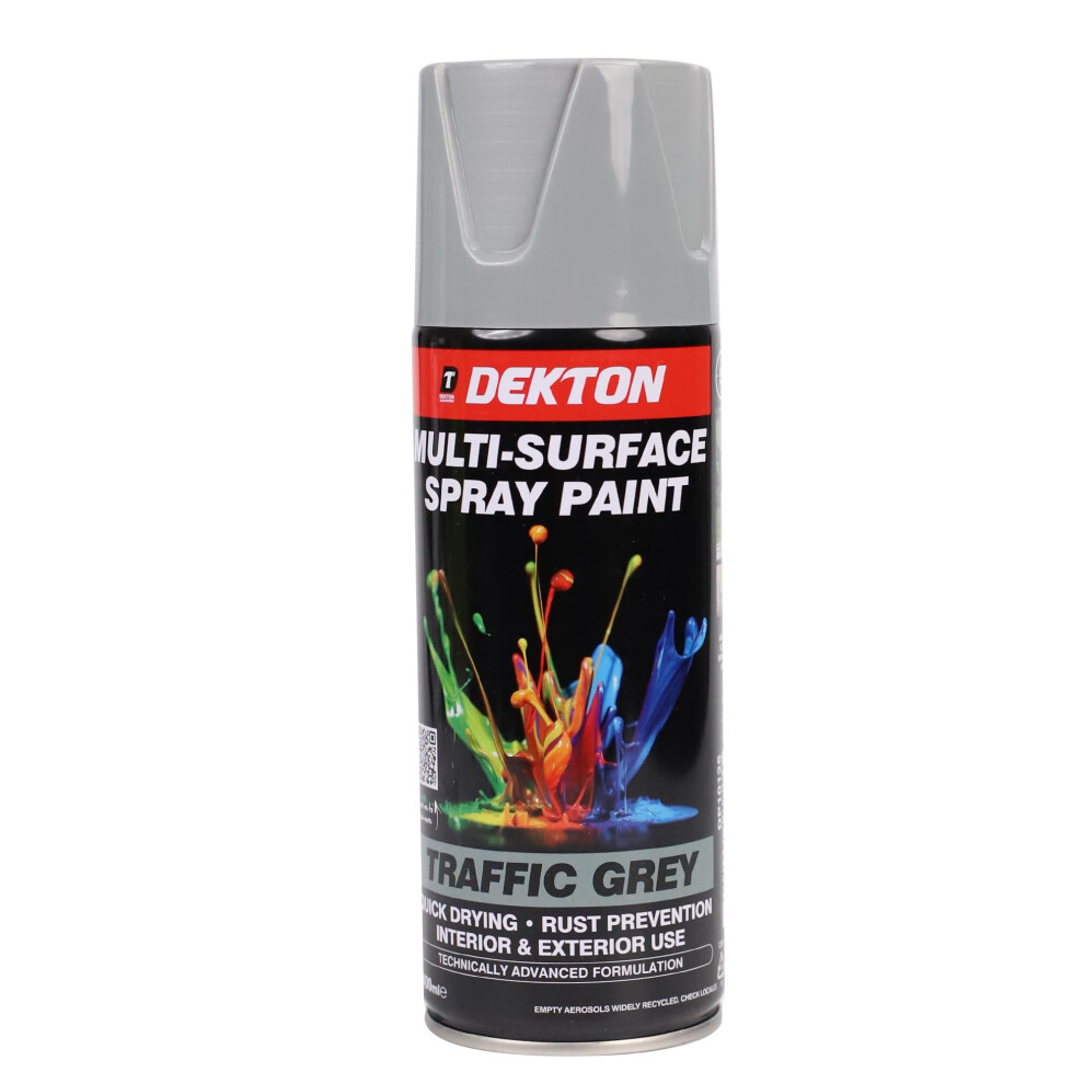Dekton Quick-Dry Aerosol Spray Paint, Interior And Exterior Usage Â Traffic Grey For Metal, Wood, And Plastic |Rust Prevention|Ideal For Fixtures Fu 5009210252709