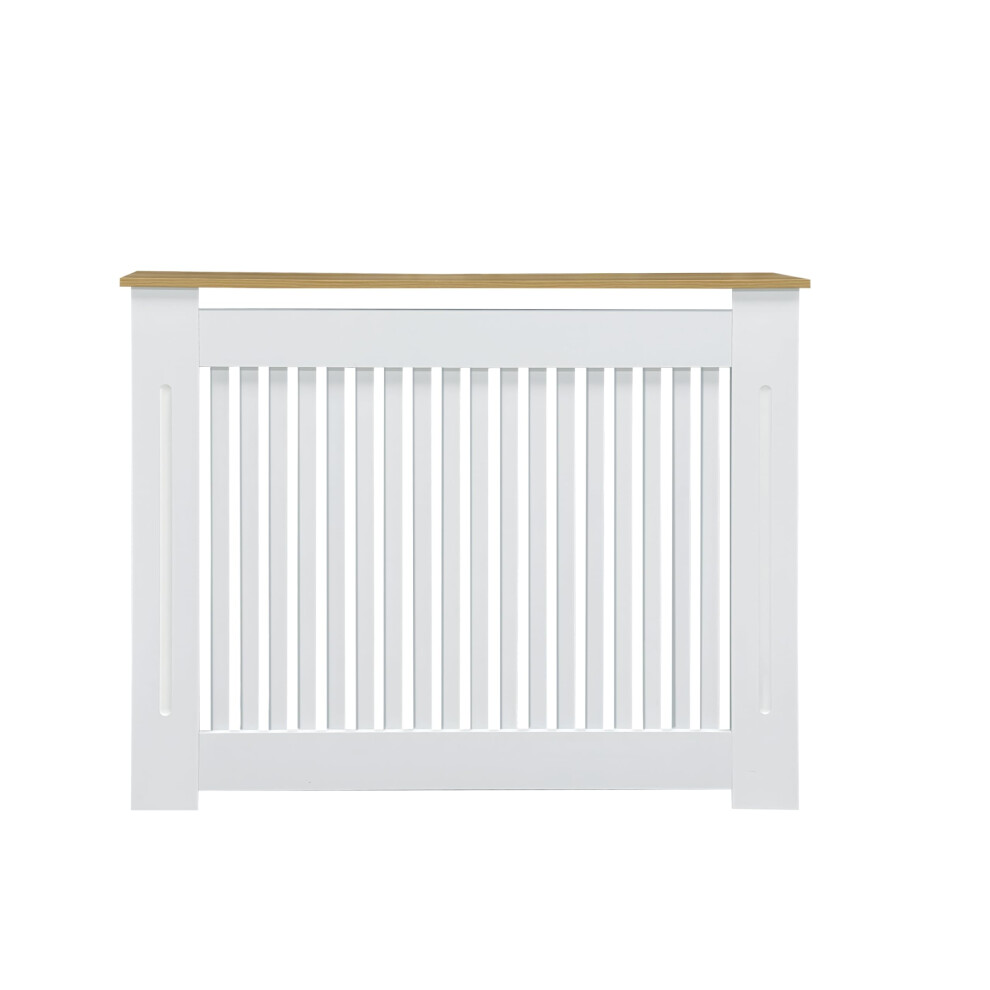 Tall Radiator Cover Painted Radiator Covers, 92Cm External Height Medium Heater Covers With Wood Texture Nature Top, Inner 90Cm Horizontal Slats - Wh 5007030269174