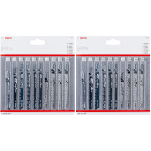 Bosch Professional 10-Piece Jigsaw Blades Set (for Wood, Accessories for Jigsaws with T-Shank) (Pack of 2)