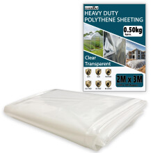 Plastic Sheeting Heavy Duty Thick 2 X 3M Thickened 0.50KG Clear Polythene Sheet Waterproof Garden Polytunnel Membrane Greenhouse Cover Dust Sheet Gar