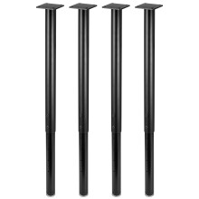 4-Pack Table Legs Adjustable Metal Breakfast Bar Leg, 60-100cm Height Metal Folding Desk Legs Folding Design for Kitchen Worktop, Dining Table (Black