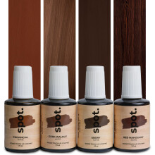 Dark Brown Wood Stain Repair Kit – Brush-On Touch-Up Stain Bottles (Redwood, Wal