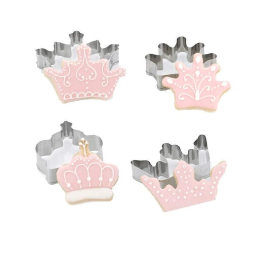 Crown King Queen Princess Cookie Mold Set 4 pcs Stainless
