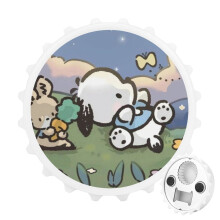 Pochacco magnetic bottle opener with fridge magnet sticker