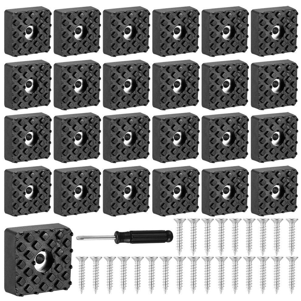 25 Pcs Square Rubber Feet For Garden Furniture Feets, Non-Slip Screw In Rubber Furniture Feet For Outdoor Furniture Table Leg Chair Leg Floor Protect 5002435383074