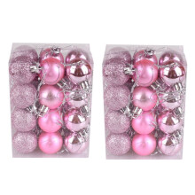 Staron pink Christmas ornaments 30mm 48 pcs