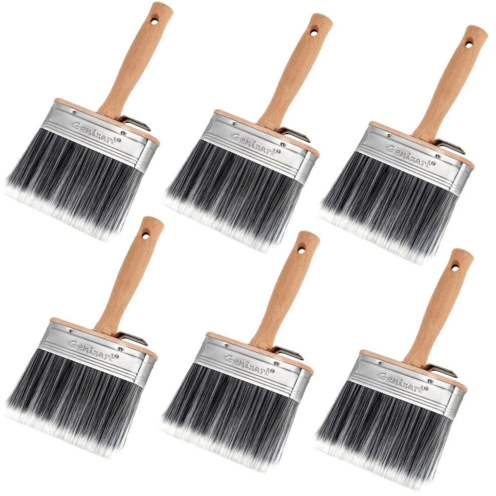 Genixart Shed & Fence Block Paint Brush - 5 Inch Big Decking Stain Brush For Wood - Large Masonry Paintbrush - Wide Limewash Brushes For Brick Concre 5005376926607