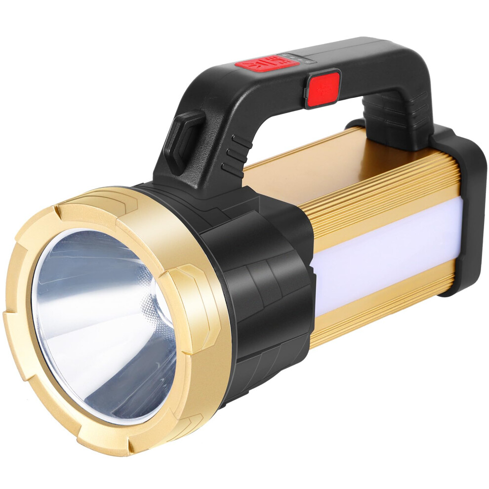 Hand Torches Led Super Bright Rechargeable Flashlight, 2 Lighting Modes Led Searchlight Hand Torch With Main Light And Side Light Portable Lantern Ou 5000317802972