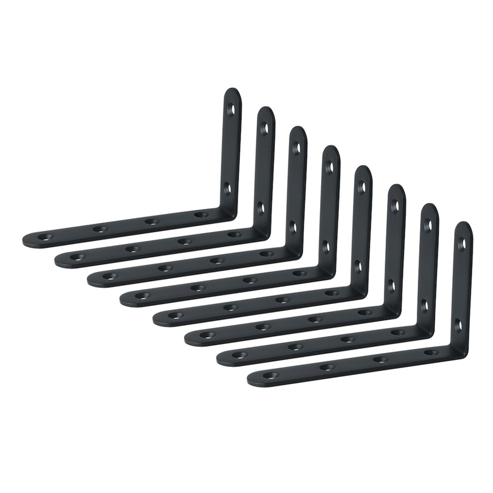Mooche 8Pcs Black Shelf Brackets 125Mm, Metal Angle Bracket L Brackets For Shelv 5003038567809