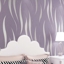 Trafagala Purple Embossed Wallpaper Non-Woven Wave Stripes Roll 3D Silver Glitter Wallpaper Feature Modern Geometric Patterned Taupe for Livingroom B