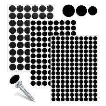 DAJING 290PCS Screw Caps, Self Adhesive Screw Covers, 12mm 15mm 21mm Non-faded White Hole Cover Pvc Dustproof Sticky Screw Covers for Furniture Wood