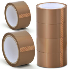 Stick Well Packaging Tape - 48mm X 66m, Heavy Duty, Low Noise, Secure & Sticky Brown Parcel Tape for Packing Boxes, Moving Boxes, Packing Tape Strong