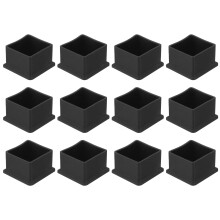 sourcing map 12Pcs PVC Square Chair Leg Caps, 38mm x 38mm OD Black Furniture Feet Pads Table Foot Cover Caps Floor Protectors for Patio Table Cabinet