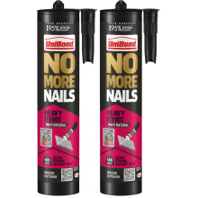 UniBond No More Nails All Materials Heavy Objects White Grab Adhesive, Extra Strong Construction Glue for Wood, Brick, Metal, Ceramic & Concrete, Ind