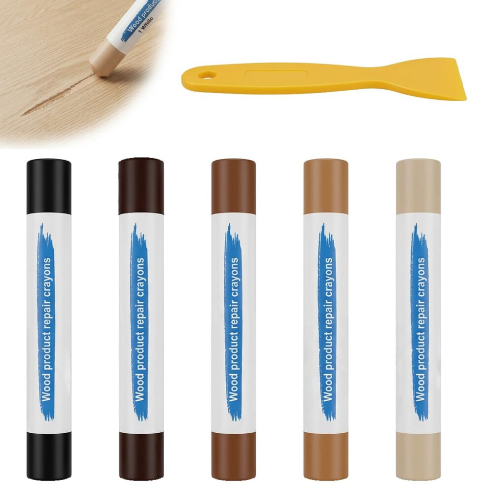 Wax Filler Wood Repair Sticks, Wax Sticks For Wood Repair, Laminate Floor Repairs Kit, Soft Repairs Crayons For Wooden Furniture Laminate Floor Table 5005198291006