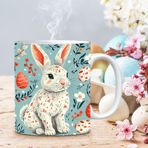 Easter rabbit ceramic coffee cup home decoration