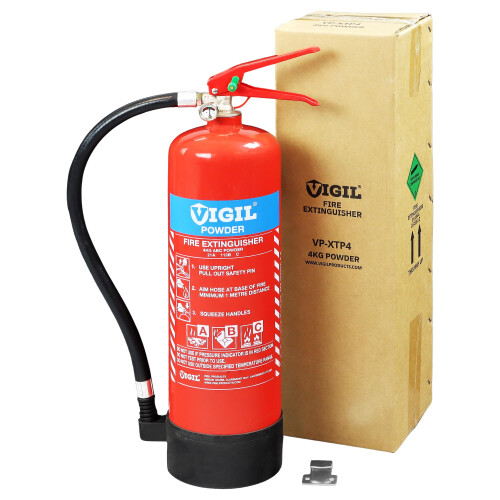 Vigil Dry Powder Fire Extinguisher 4kg - ABC Fire Extinguisher with Bracket