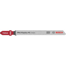 Bosch 3x PRO Plastics PC Clean T101A Jigsaw Blade (for Plastics, Plastics, Length 100 mm, Professional Accessory Jigsaw)