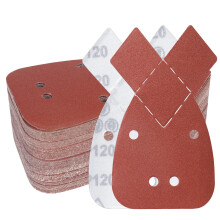 PMIQSA 100PCS 120 Grits Black and Decker Mouse Sander Paper 4 Hole Mouse Sanding Pads Detail Hand Sandpaper Sheets for Grinding and Polishing