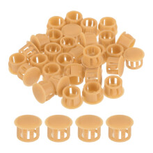 sourcing map 32PCS 12mm(1/2") Orange Plastic Hole Plugs, Flush Type Panel Hole Plugs Insert End Caps for Locking Hole Tubes Furniture Cabinet