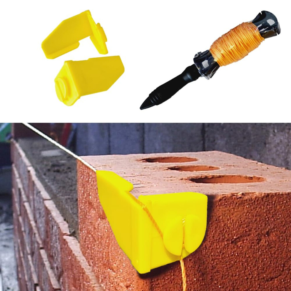 Masons Mate Â Builders Line Anchor Corner Brackets - 1 Set & 30M Builders Line 5009216551622