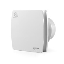 EINTTAX 100mm Quiet Bathroom Extractor Fan with Humidity Sensor and Timer, White Square Bathroom Fan 95m³/h, Wall/Window Mounted Extractor Fan for Ki
