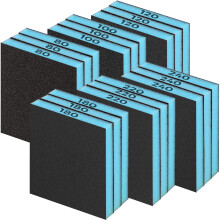 Sruhrak 18 PCS Sanding Sponge Set 80/100/120/180/220/240 Grits, Flexible Sanding Pads Wet Dry Reusable Sanding Block Sandpaper Block for Wood, Plasti