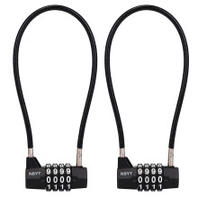 NBYT Steel Cable Rope 4-Digit Combination Lock, Cabinet Door Handle Padlock, diameter3/16, length11,Suitable for Lockers, File Cabinets, Wardrobes, S