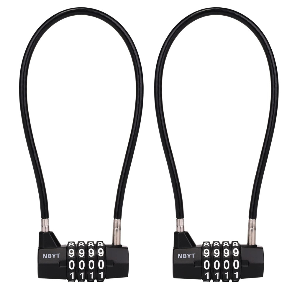 Nbyt Steel Cable Rope 4-Digit Combination Lock, Cabinet Door Handle Padlock, Diameter3/16, Length11,Suitable For Lockers, File Cabinets, Wardrobes, S 5003768932175