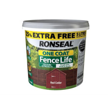 Ronseal RSLFLRCN4LAV One Coat Fence Life Red Cedar New 4 Litre +25%