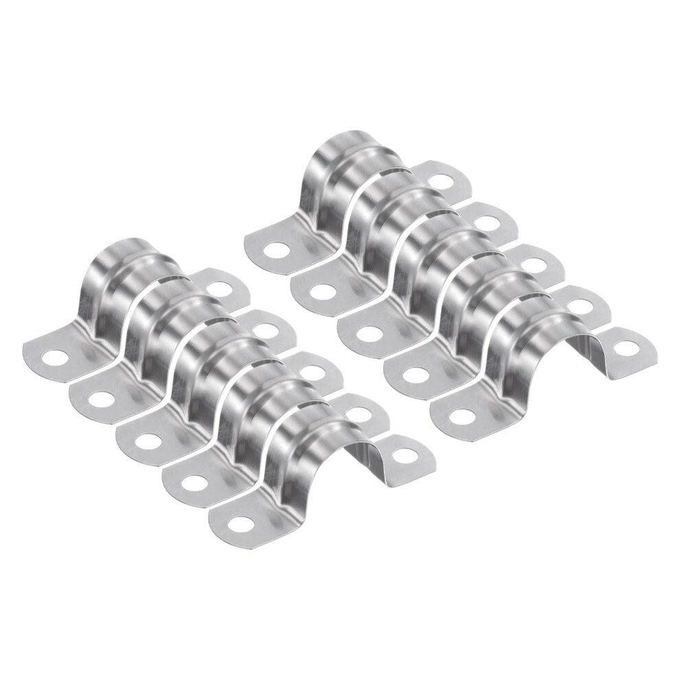 Sourcing Map 10Pcs 3/4 Inch 20Mm Conduit Clamps, M20 U Tube Clamps, Stainless Steel Rigid Pipe Straps, U Shaped Brackets With Two Holes For Pipe Tube 5006224683208